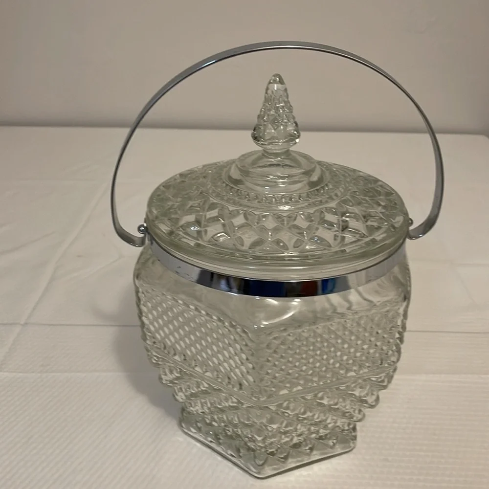 Vintage Anchor Hocking Ice Bucket with Lid
